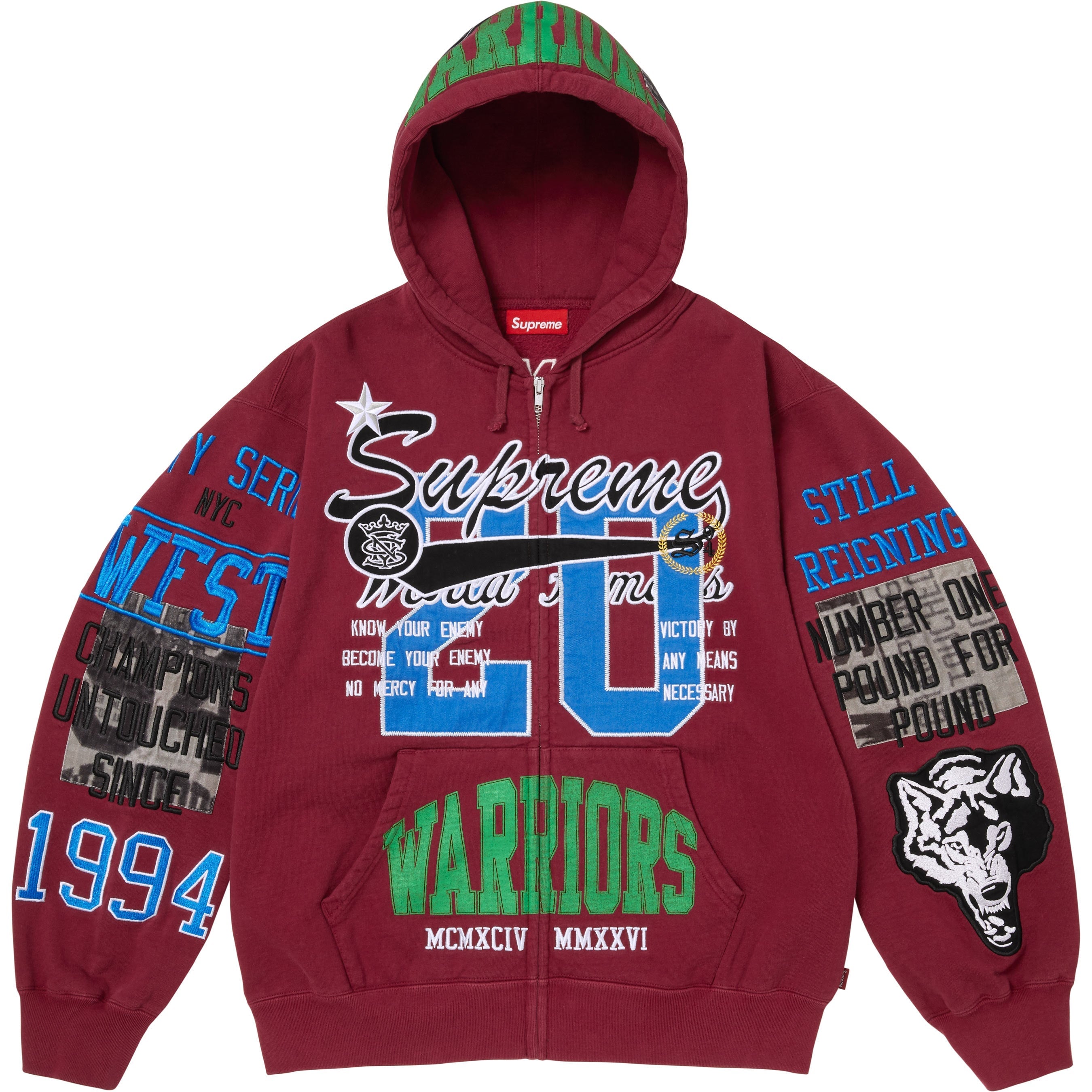 Warriors Appliqué Zip Up Hooded Sweatshirt view 12